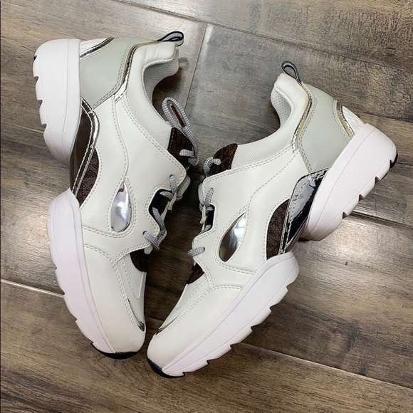 MICHAEL KORS OCTAVIA TRAINER NAPPA PU OPTIC WHITE - Picture 9 of 16